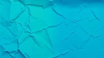 Canvas Print - vibrant teal crumpled paper texture background