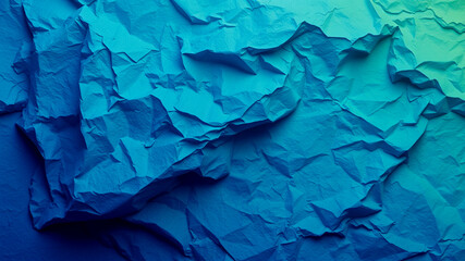 Canvas Print - vibrant teal crumpled paper texture background