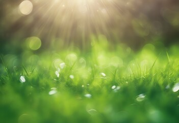 Wall Mural - background green bokeh abstract lights banner blurred sunbeams spring birthday new year sun celebration bright pastel panorama graphic easter wallpaper holiday colours light summer sunbeam landscape
