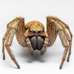 Wall Mural - Terrifying Close Up Macro Photography of a Venomous Hairy Spider with Fangs and Compound Eyes in a Creepy Scary and Mysterious Wildlife Habitat