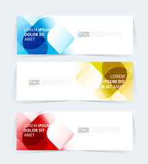 Wall Mural - geometric banner design with vector presentation template.