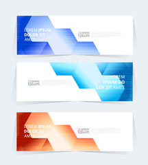 Wall Mural - geometric banner design with vector presentation template.