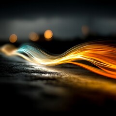 Aufkleber - Abstract Light Trail: A Wave of Energy Flowing Through the Dark, Illuminating the Rough Surface