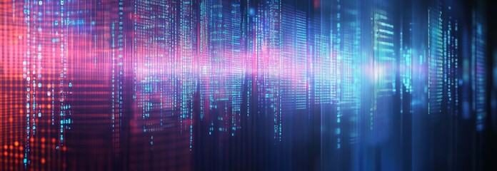 Abstract Digital Background with Data Center and Binary Code
