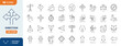 © Cetacons - Direction line editable icon set. Containing Guidance, route, itinerary, compass, arrow symbol, path, way, pointing direction, map, and more. Vector illustration. Editable stroke