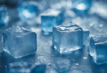 Wall Mural - winter background ice blue texture cube design nature snow water closeup light frosty icy shiny colo