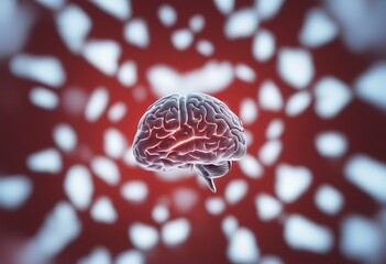 Wall Mural - heart brain screen nubes generation human idea computer mind bulb creativity man technology hand bus