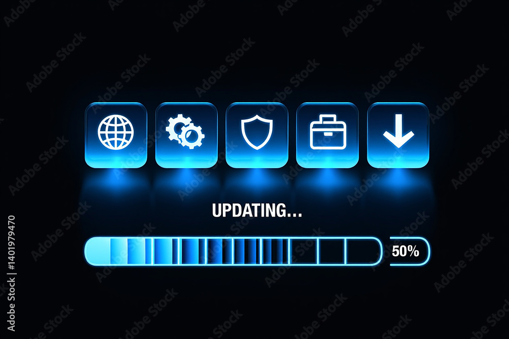 Software Update Progress Bar Global System Upgrade in Progress Stock ...