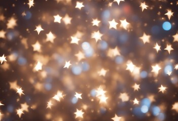 Wall Mural - twinkley christmas lights stars background gold soft defocused art artistic shiny sparkle blur light