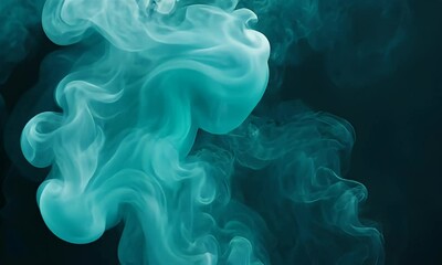 Wall Mural - Abstract Swirling Blue Smoke Against a Dark Background Creating An Enigmatic and Atmospheric Visual Experience