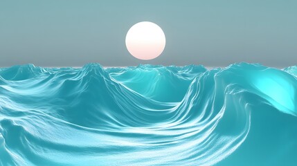 ocean waves under a bright sun in a calm and serene atmosphere.