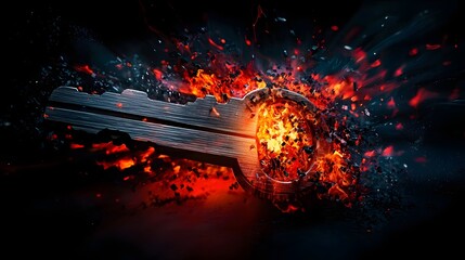Wall Mural - vivid abstract explosion of colorful particles and energy against a dark background