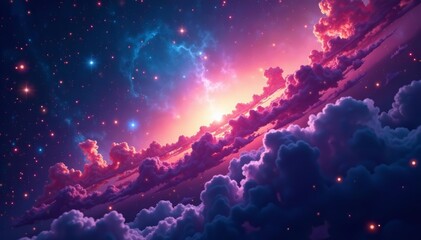 Wall Mural - colorful nebula in deep space with bright stars and cosmic clouds, astronomy, surreal