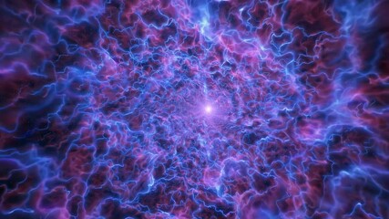 Wall Mural - a mesmerizing, top-down video view of swirling blue and purple cosmic energy, creating a tunnel effe