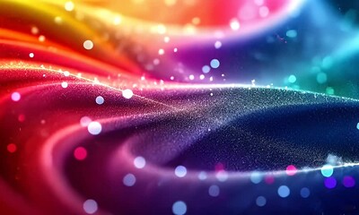 Wall Mural - Vibrant Colorful Abstract Texture with Swirling Gradient and Sparkling Glitter Effects Creating an Enchanting Visual Display