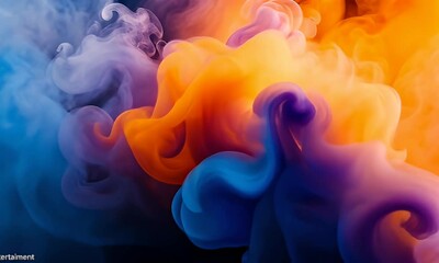 Wall Mural - Colorful Abstract Smoke Clouds with Soft Textures and Vibrant Hues Creating a Dreamlike Atmosphere with Flowing Movements and Ethereal Light