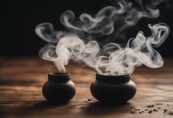 Wall Mural - black table smoke photo wooden high background front quality display empty cafes night product floor