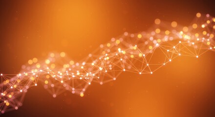 Wall Mural - abstract orange network connection - abstract background featuring a network connection visualizatio