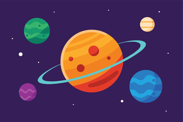Wall Mural - illustration of a rocket in the space
