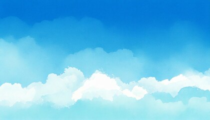 Wall Mural - watercolor painting bright blue sky at the day with soft gradations