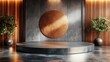 © Aisha - Premium podium with shimmering metallic finish, standing proudly in a sophisticated setting
