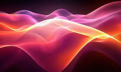 Wall Mural - Colorful Abstract Digital Waves Flowing Smoothly with Dynamic Light and Vivid Gradients in a Harmonious Motion in a Contemporary Visual Composition