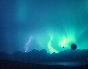 aurora borealis above the sea
