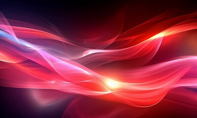 Wall Mural - Abstract Fluid Flowing Waves of Red Light Creating Dynamic Vibrant Background for Creative Visual Displays and Artistic Designs