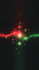 Wall Mural - Red to Green glowing stars formation abstract on plain black background illustration design