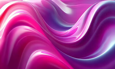 Wall Mural - Abstract Flowing Patterns of Smooth Pink and Purple Waves with Illuminated Textures and Dynamic Motion in a Digital Environment