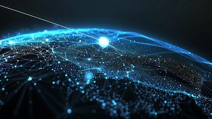 Global network connections visualized on a digital earth