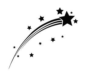 shooting star. illustration of a comet tail or star trail.