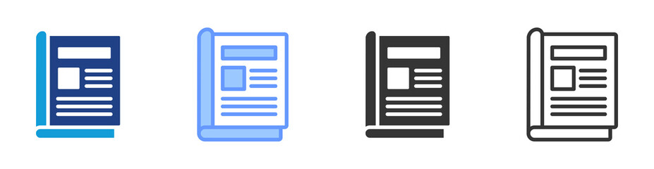 Fototapete - Magazine icon set multiple style collection