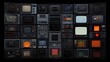 © fara - Retrofuturistic Control Panel Wall A collage of vintage-style monitors and control panels, perfect for sci-fi, technology, and retro themes.