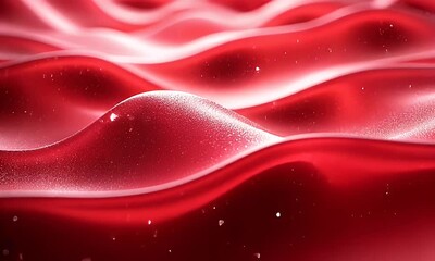 Wall Mural - Abstract Red Waves with Sparkling Texture Creating a Luminous Glimpse of Gentle Fluid Motion and Elegant Curves in a Captivating Background