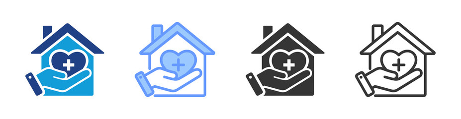 Fototapete - Homecare icon set multiple style collection