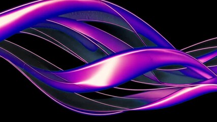 Wall Mural - Vibrant abstract flowing waves animated overlay, transparent 4K video, alpha channel, ProRes 4444