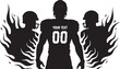 © VectoraVerse - American football silhouette design (with players holding the USA flag)