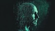 © satisfied - Digital Mind: Man's Profile Transformed into Binary Code