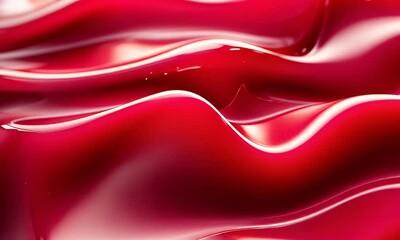 Wall Mural - Abstract Red Liquid Texture With Smooth Flowing Waves And Shiny Glossy Surface Creating Depth And Elegance In Artistic Design