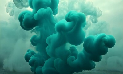 Wall Mural - Abstract Swirling Green Smoke and Fog Creating Mystical Atmosphere in a Dreamlike Environment