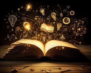 Poster - a glowing open book