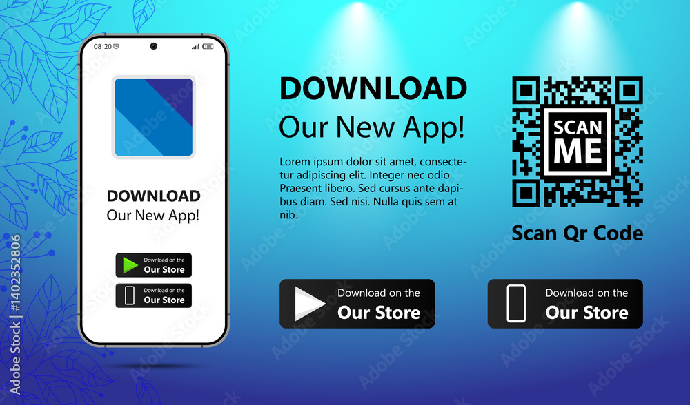 Download our app for mobile phone. Advertising banner for downloading ...