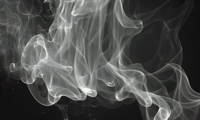 Wall Mural - Ethereal Flowing Smoke Patterns on a Black Background Creating an Artistic and Surreal Atmosphere with Dynamic and Delicate Shapes