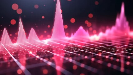 Wall Mural - Dynamic Visualization of Audio Frequencies with Vibrant Patterns and Sparkling Elements.