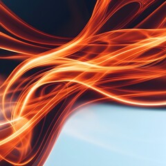 Wall Mural - dynamic abstract artwork featuring flowing red light trails against a dark background
