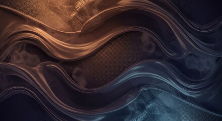 Poster - The image is a colorful abstract design with a wave pattern