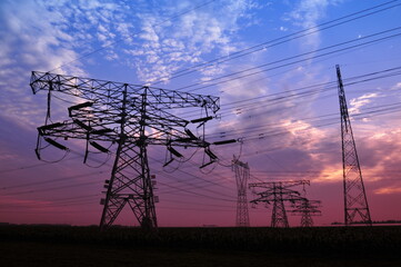 Wall Mural - high voltage electric tower line
