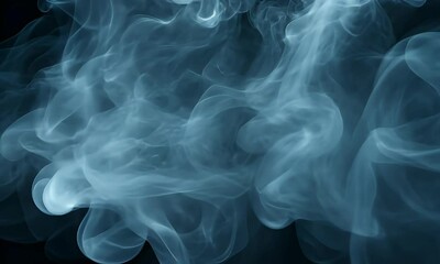 Wall Mural - Ethereal Swirling Smoke clouds in a Dark Abstract Background Creating a Dreamy and Mysterious Atmosphere