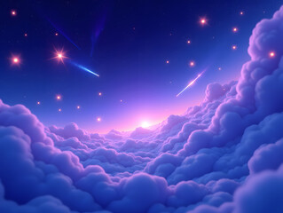 Wall Mural - a cosmic meteor cuts through the night sky abstract natural scene wallpaper illustration
